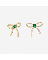 Jon Richard - Plated Emerald Crystal Bow Studs - Lyst