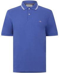 GANT - Tipping Cotton Short-Sleeve Polo Shirt - Lyst