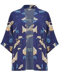 Yumi' - Crane Print Weather-Resistant Overcoat - Lyst