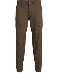 Jack & Jones - And Paul Cargo Ribbed Hem Straight Leg Pants - Lyst