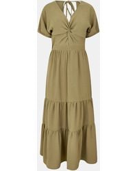 AX Paris - Khaki Twist Front Maxi Smock Dress - Lyst