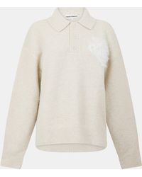 The Couture Club - Fluffy Knitted Long Sleeve Polo Shirt - Lyst