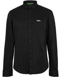 BOSS - Motion Long Sleeve Buttoned Shirt With Logo Detail - Lyst