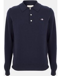 GANT - Superfine Lambswool Long Sleeve Polo Shirt - Lyst