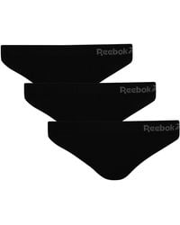 Reebok - Pack Of 3 Black Seamless Knickers For | S Thongs - Lyst