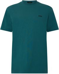 BOSS - T-Shirt With Logo Design Stretch Cotton - Lyst