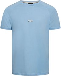 BOSS - Hugo Cotton Short-Sleeve Round-Neck Slim-Fit T-Shirt - Lyst