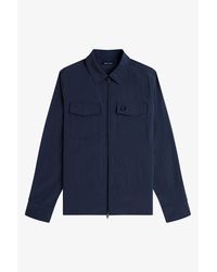 Fred Perry - Long Sleeve Zip Overshirt - Lyst