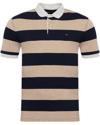 Eden Park - Striped Short-Sleeved Polo Shirt - Lyst