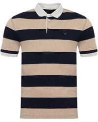 Eden Park - Striped Short-Sleeved Polo Shirt - Lyst