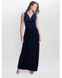 Gina Bacconi - Patricia Sleeveless Velvet Maxi Dress - Lyst