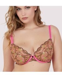 Playful Promises - Spank Me & Nude Embroidery Plunge Bra - Lyst