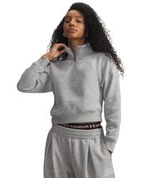 Under Armour - Rival Fleece Script 1/2 Zip - Lyst