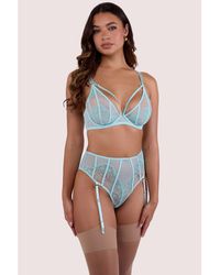 Playful Promises - Valerie Embroidery & Mesh High Waist Suspende - Lyst