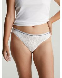 Calvin Klein - Lace Brazilian Thong - Lyst