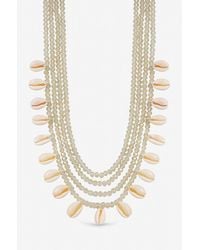 Mood - Plated Shell And Bead Multirow Necklace - Lyst