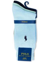 Polo Ralph Lauren - 3-Pack Mercerised Cotton Crew Socks - Lyst