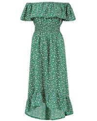 Mela London - Ditsy Daisy Printed Bardot Maxi Dress - Lyst