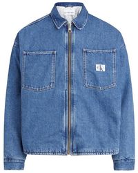 Calvin Klein - Boxy Zip Padded Shirt Jacket - Lyst