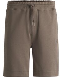 BOSS - Mid-Length Elasticated Drawstring Fleece Shorts - Lyst