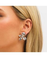 Jon Richard - Plated And Pearl Flower Stud Earrings - Lyst