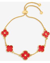 Mood - Plated And Coral Clover Bracelet - Lyst
