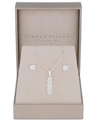 Simply Silver - Simply Sterling 925 Cz Icicle Set - Lyst