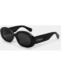 Chloé - Retro Uv Protection Oval Sunglasses - Lyst