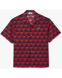 Lacoste - Short Sleeved Monogram Print Shirt - Lyst