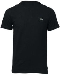 Lacoste - Crew Neck Print Striped Cotton T-shirt - Lyst