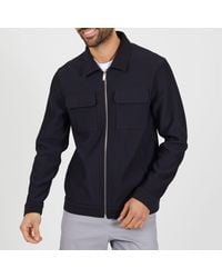 Brave Soul - Ribbed Zip-Through Collared Long Sleeve Bomber Jacket - Lyst