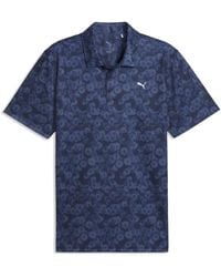 PUMA - Pure 2.0 Floral Short Sleeve Performance Polo Shirt - Lyst