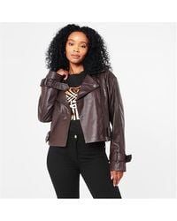 Biba - Crop Leather Jacket - Lyst