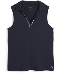 PUMA - Cloudspun Piped Sleeveless Performance Polo Shirt - Lyst