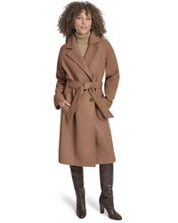 DKNY - Wrap Overcoat - Lyst