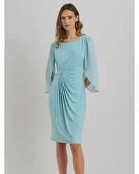 Gina Bacconi - Ryder Faux Wrap Dress With Tulip Sleeve - Lyst