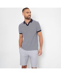 Threadbare - Open Collar Striped Pique Polo Shirt - Lyst
