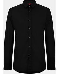 HUGO - Elisha Long Sleeve Plain Shirt - Lyst