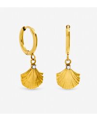 Jon Richard - Plated Waterproof Shell Hoop Earrings - Lyst