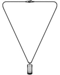 BOSS - Devon Stainless Steel Pendant Necklace - Lyst