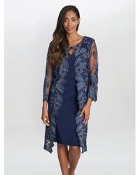 Gina Bacconi - Savoy Embroidered Lace Mock Jacket Dress - Lyst