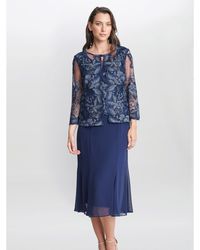 Gina Bacconi - Nadine Midi Length Mock Jacket Dress - Lyst