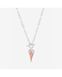Inicio - Sterling Plated Heart Necklace - Lyst