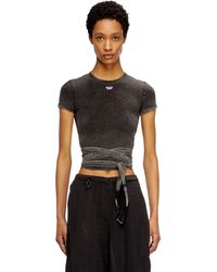 DIESEL - Bunny Tail Cropped Cotton Short-Sleeve Slim-Fit T-Shirt - Lyst