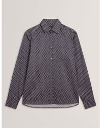 Ted Baker - Geo Print Long-Sleeve Patterned Shirt - Lyst