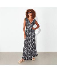 I Saw It First - Printed Cut Out Ruched Shoulder Maxi Dress - Lyst