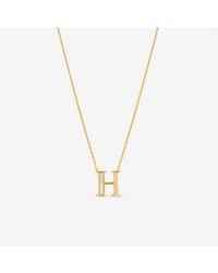 Inicio - 14K Real Plated Pearl Initial Pendant - Lyst