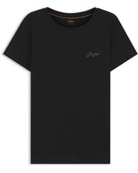 BOSS - Short Sleeve T-Shirt With Script Logo (Elove) - Lyst