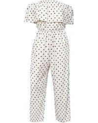 AX Paris - And Polka Dot Bardot Frill Culotte Jumpsuit - Lyst