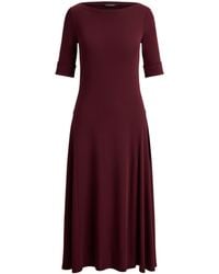 Ralph Lauren - Boat-Neck Jersey Midi Dress - Lyst